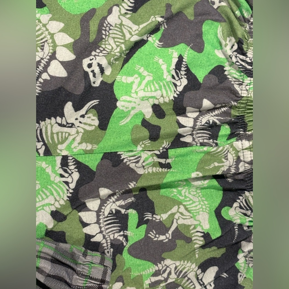Bundle for $5! Boys’ Dinosaur, Plaid Pajama Bottoms, Shorts, White Undershirt - Picture 2 of 4